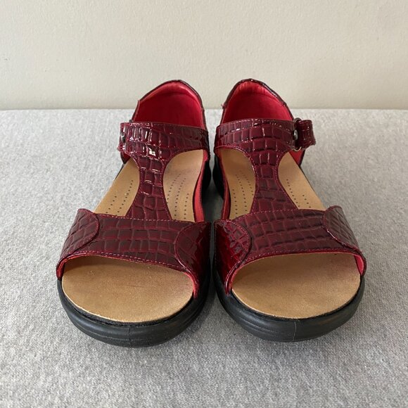 Revere Venice Sandals Red Croc Colour Leather Women’s Size 8 - Picture 6 of 11